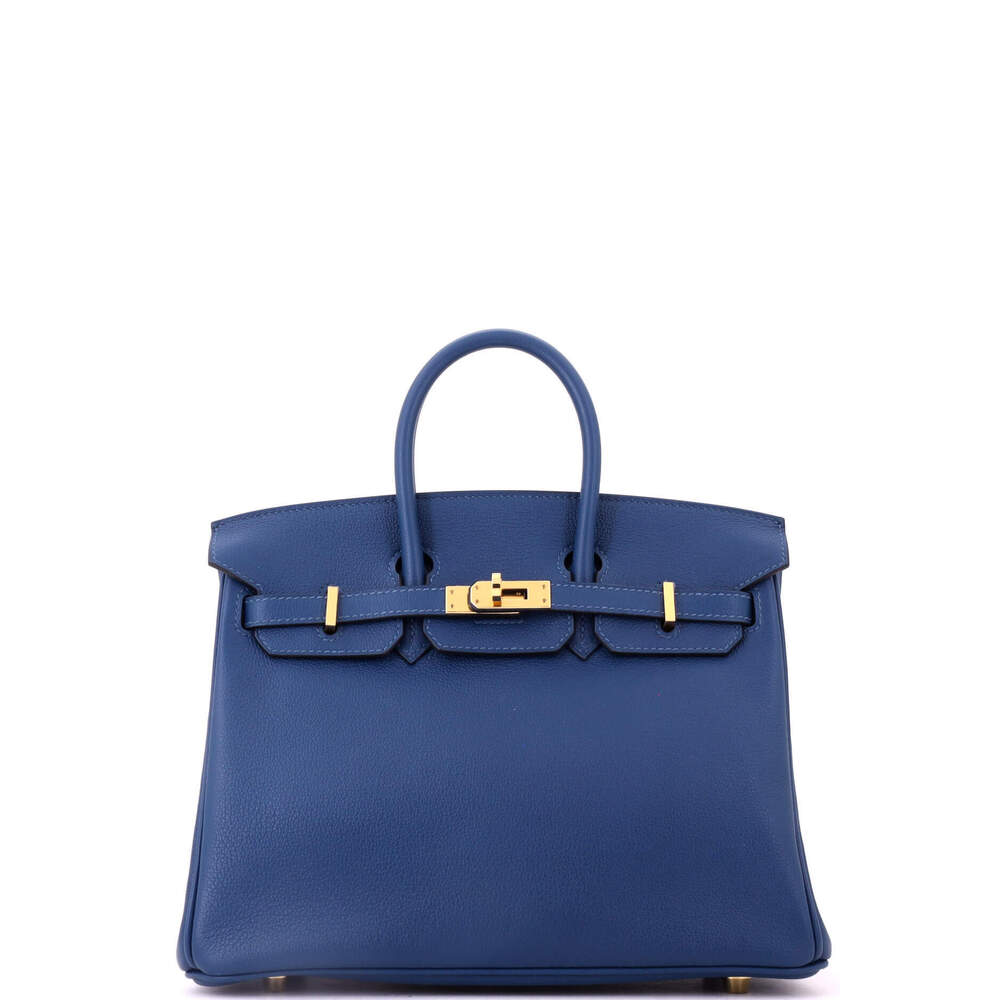 Hermes Birkin 25 Blue Novillo with Gold Hardware